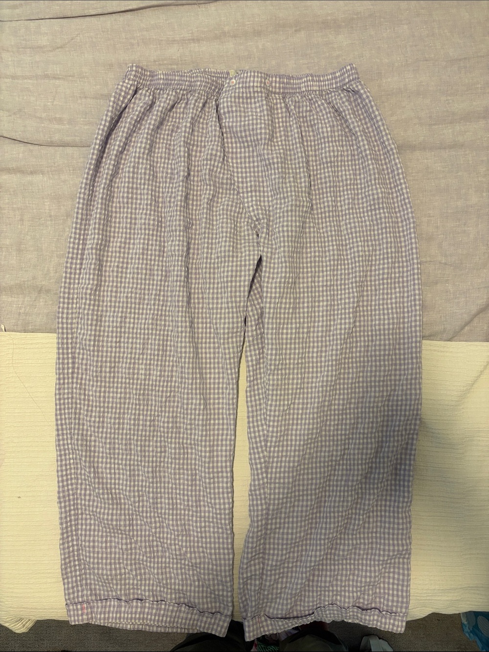 Free People Intimately FP textured pajama pants in lilac gingham